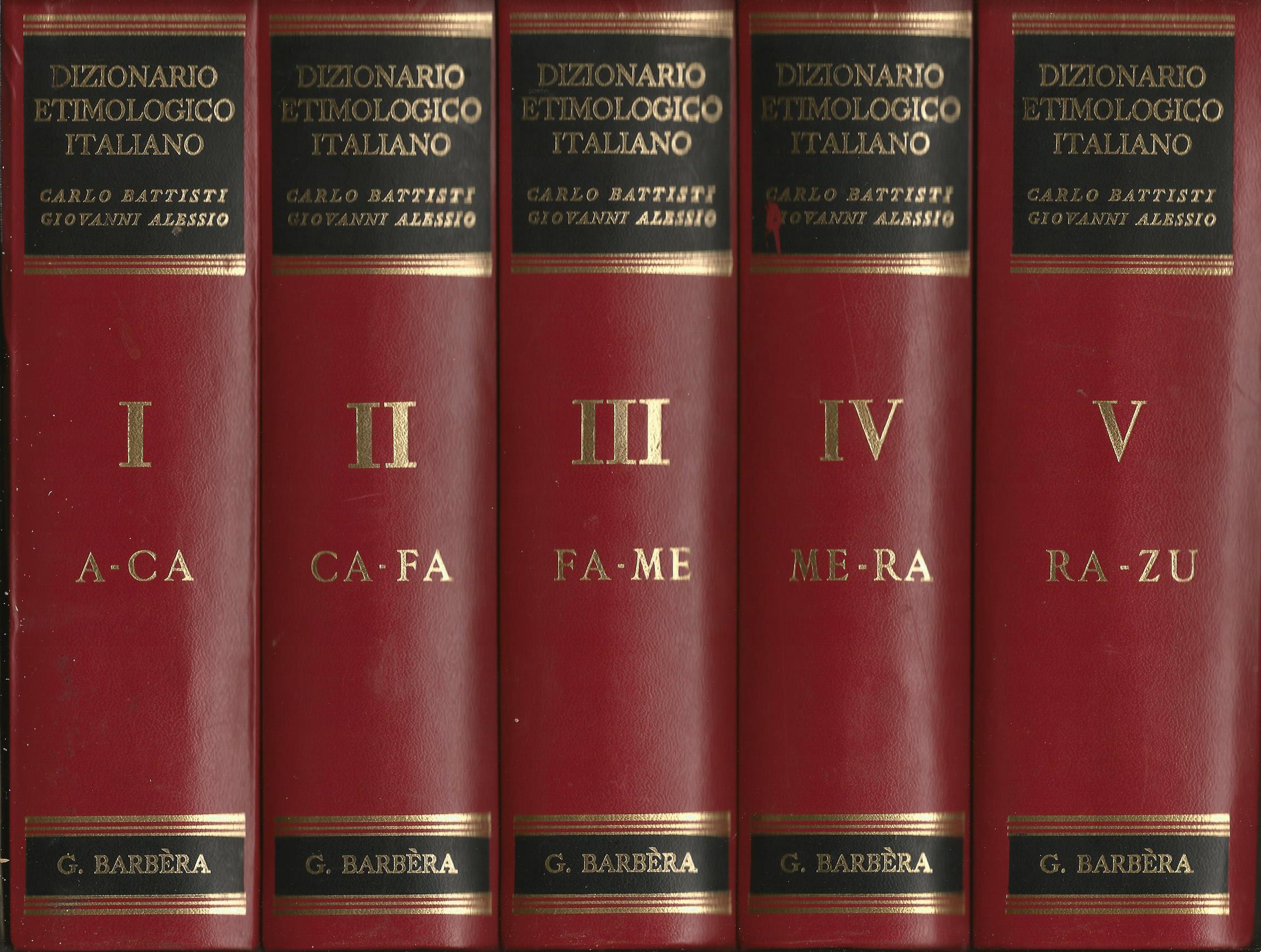 Dizionario etimologico italiano Battisti Carlo, Alessio Giovanni